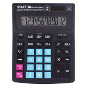 Калькулятор настольный STAFF PLUS STF-333-BKBU ( 200x154 мм) 12 разрядов, ЧЕРНО-СИНИЙ, 250461 за 704 ₽. Калькуляторы настольные. Доставка по РФ. Без переплат!