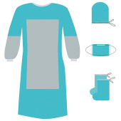 Комплект одноразовой одежды для хирурга КХ-02, с усиленной защитой, стерильный, 4 предмета, ГЕКСА за 313 ₽. Одноразовые медицинские комплекты. Доставка по РФ. Без переплат!