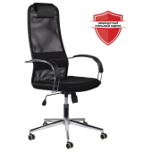 Кресло офисное BRABIX "Pilot EX-610 CH" premium, хром, ткань-сетка, черное, 532417 за 9 701 ₽. Кресла для руководителей. Доставка по РФ. Без переплат!