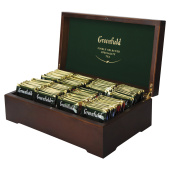 Чай GREENFIELD ассорти 8 вкусов в деревянной шкатулке, НАБОР 96 пакетиков, 0463-10 за 3 466 ₽. Чайные подарочные наборы. Доставка по РФ. Без переплат!