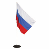 Флаг России, 90х135 см, напольный с флагштоком, высота 2,25 м, оцинкованная сталь с полимерным покрытием за 3 285 ₽. Флаги и знамена. Доставка по РФ. Без переплат!
