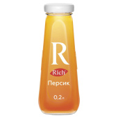 Нектар RICH (Рич) 0,2 л, персик, стеклянная бутылка, 1709801 за 106 ₽. Соки и нектары. Доставка по РФ. Без переплат!