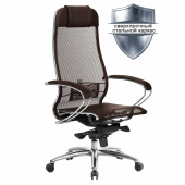Кресло офисное МЕТТА "SAMURAI" S-1.04, сверхпрочная ткань-сетка, темно-коричневое за 34 301 ₽. Кресла SAMURAI. Доставка по РФ. Без переплат!