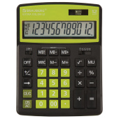 Калькулятор настольный BRAUBERG EXTRA COLOR-12-BKLG (206x155 мм), 12 разрядов, двойное питание, ЧЕРНО-САЛАТОВЫЙ, 250477 за 693 ₽. Калькуляторы настольные. Доставка по РФ. Без переплат!