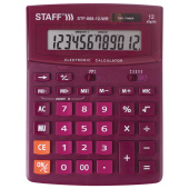 Калькулятор настольный STAFF STF-888-12-WR (200х150 мм) 12 разрядов, двойное питание, БОРДОВЫЙ, 250454 за 651 ₽. Калькуляторы настольные. Доставка по РФ. Без переплат!