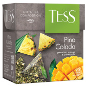 Чай TESS "Pina Colada" зеленый с ароматом тропических фруктов, 20 пирамидок по 1,8 г, 0787-12 за 103 ₽. Чай пакетированный. Доставка по РФ. Без переплат!