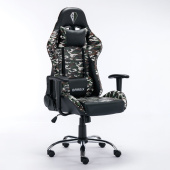 Кресло компьютерное BRABIX "Military GM-140", две подушки, экокожа, черное с рисунком милитари, 532802 за 16 562 ₽. Кресла игровые. Доставка по РФ. Без переплат!