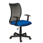 Кресло BRABIX "Spring MG-307", с подлокотниками, комбинированное синее/черное TW, 531404 за 6 088 ₽. Кресла для персонала. Доставка по РФ. Без переплат!