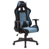 Кресло компьютерное BRABIX "GT Racer GM-100", две подушки, ткань, черное/голубое, 531818 за 13 113 ₽. Кресла игровые. Доставка по РФ. Без переплат!
