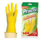 Перчатки хозяйственные латексные, х/б напыление, разм M (средний), желтые, PACLAN "Practi Universal" за 112 ₽. Перчатки латексные и резиновые. Доставка по РФ. Без переплат!