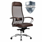Кресло офисное МЕТТА "SAMURAI" SL-1.04, сверхпрочная ткань-сетка/экокожа, темно-коричневое за 35 970 ₽. Кресла SAMURAI. Доставка по РФ. Без переплат!