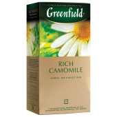 Чай GREENFIELD "Rich Camomile" травяной ромашковый, 25 пакетиков в конвертах по 1,5 г, 0432-10 за 132 ₽. Чай пакетированный. Доставка по РФ. Без переплат!