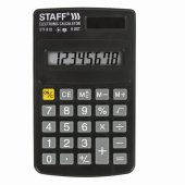 Калькулятор карманный STAFF STF-818 (102х62 мм), 8 разрядов, двойное питание, 250142 за 269 ₽. Калькуляторы карманные. Доставка по РФ. Без переплат!