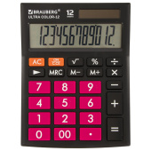 Калькулятор настольный BRAUBERG ULTRA COLOR-12-BKWR (192x143 мм), 12 разрядов, двойное питание, ЧЕРНО-МАЛИНОВЫЙ, 250500 за 728 ₽. Калькуляторы настольные. Доставка по РФ. Без переплат!