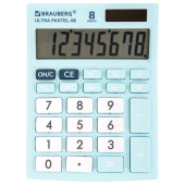 Калькулятор настольный BRAUBERG ULTRA PASTEL-08-LB, КОМПАКТНЫЙ (154x115 мм), 8 разрядов, двойное питание, ГОЛУБОЙ, 250513 за 433 ₽. Калькуляторы настольные. Доставка по РФ. Без переплат!