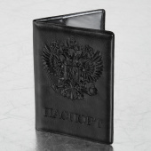 Обложка для паспорта STAFF, полиуретан под кожу, "ГЕРБ", черная, 237602 за 105 ₽. Обложки для паспорта. Доставка по РФ. Без переплат!