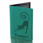 Обложка для паспорта, мягкий полиуретан, "Кошка", бирюзовая, STAFF, 237616 за 338 ₽. Обложки для паспорта. Доставка по РФ. Без переплат!