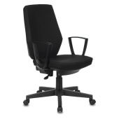 Кресло CH-545, с подлокотниками, ткань, черное, 1418126 за 8 938 ₽. Кресла для персонала. Доставка по РФ. Без переплат!