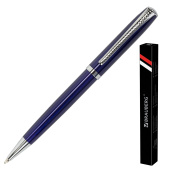 Ручка подарочная шариковая BRAUBERG "Cayman Blue", корпус синий, узел 1 мм, линия письма 0,7 мм, синяя, 141409 за 222 ₽. Ручки бизнес-класса. Доставка по РФ. Без переплат!