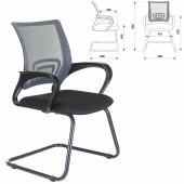 Кресло для приемных и переговорных BRABIX "Fly CF-100", серое/черное, 532089 за 5 636 ₽. Кресла для приемных и переговорных. Доставка по РФ. Без переплат!