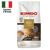 Кофе в зернах KIMBO "Aroma Gold" 1 кг, арабика 100%, ИТАЛИЯ за 2 606 ₽. Кофе зерновой. Доставка по РФ. Без переплат!