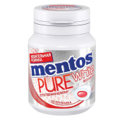 Жевательная резинка MENTOS Pure White "Клубника", 54 г, банка, 67842 за 484 ₽. Жевательные резинки. Доставка по РФ. Без переплат!