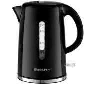 Чайник BRAYER BR1032, 1,7 л, 2200 Вт, закрытый нагревательный элемент, автоотключение, пластик, черный, 1032BR за 3 530 ₽. Чайники. Доставка по РФ. Без переплат!