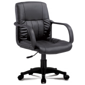 Кресло BRABIX "Hit MG-300", с подлокотниками, экокожа, черное, 530864 за 8 307 ₽. Кресла для персонала. Доставка по РФ. Без переплат!