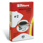 Фильтр FILTERO ПРЕМИУМ №2 для кофеварок, бумажный, отбеленный, 40 штук, №2/40 за 256 ₽. Расходные материалы для кофеварок и кофемашин. Доставка по РФ. Без переплат!