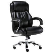 Кресло офисное BRABIX PREMIUM "Status HD-003", нагрузка до 250 кг, рециклированная кожа, хром, черное, 531821 за 37 350 ₽. Кресла повышенных нагрузок. Доставка по РФ. Без переплат!