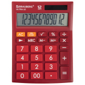 Калькулятор настольный BRAUBERG ULTRA-12-WR (192x143 мм), 12 разрядов, двойное питание, БОРДОВЫЙ, 250494 за 619 ₽. Калькуляторы настольные. Доставка по РФ. Без переплат!