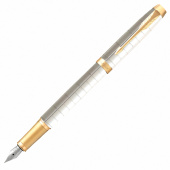 Ручка перьевая PARKER "IM Premium Pearl GT", корпус жемчужный лак, позолоченные детали, синяя, 2143649 за 8 298 ₽. Ручки перьевые подарочные. Доставка по РФ. Без переплат!