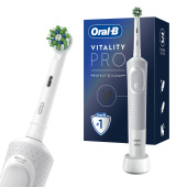 Зубная щетка электрическая ORAL-B (Орал-би) Vitality Pro, БЕЛАЯ, 1 насадка, 80367659 за 4 045 ₽. Электрические зубные щетки. Доставка по РФ. Без переплат!