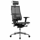 Кресло МЕТТА "YOGA" Y 4DF B2-5D, адаптивная спинка, 3D-подголовник, сверхпрочная сетка, черное за 60 891 ₽. Кресла для руководителей. Доставка по РФ. Без переплат!