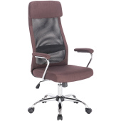 Кресло офисное BRABIX "Flight EX-540", хром, ткань, сетка, коричневое, 531849 за 10 674 ₽. Кресла для руководителей. Доставка по РФ. Без переплат!