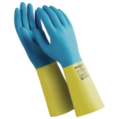 Перчатки латексно-неопреновые MANIPULA "Союз", хлопчатобумажное напыление, размер 10-10,5 (XL), синие/желтые, LN-F-05 за 971 ₽. Перчатки для защиты от химических воздействий. Доставка по РФ. Без переплат!