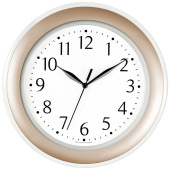 Часы настенные TROYKATIME (TROYKA) 122281201, круг, белые, золотая рамка, 30х30х3,8 см за 678 ₽. Часы офисные. Доставка по РФ. Без переплат!