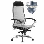 Кресло офисное МЕТТА "SAMURAI" S-1.04, сверхпрочная ткань-сетка, серое за 31 214 ₽. Кресла SAMURAI. Доставка по РФ. Без переплат!