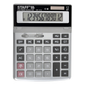 Калькулятор настольный металлический STAFF STF-1712 (200х152 мм), 12 разрядов, двойное питание, 250121 за 798 ₽. Калькуляторы настольные. Доставка по РФ. Без переплат!