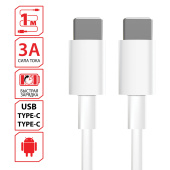 Кабель USB Type-C-Type-C с поддержкой быстрой зарядки, белый, 1 м, SONNEN, медный, 513613 за 445 ₽. Кабели USB - MicroUSB/Apple/Type-C. Доставка по РФ. Без переплат!