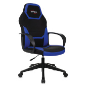 Кресло компьютерное BRABIX "Alpha GM-018", ткань/экокожа, черное/синее, 532638, GM-018_532638 за 8 647 ₽. Кресла игровые. Доставка по РФ. Без переплат!