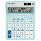 Калькулятор настольный BRAUBERG EXTRA PASTEL-12-LB (206x155 мм), 12 разрядов, двойное питание, ГОЛУБОЙ, 250486 за 693 ₽. Калькуляторы настольные. Доставка по РФ. Без переплат!