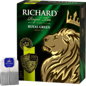 Чай RICHARD "Royal Green" зеленый, 100 пакетиков по 2 г, 610150 за 1 042 ₽. Чай пакетированный. Доставка по РФ. Без переплат!