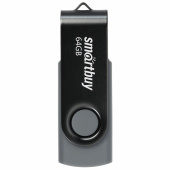 Флеш-диск 64 GB SMARTBUY Twist USB 2.0, черный, SB064GB2TWK за 1 470 ₽. Флеш-диски USB. Доставка по РФ. Без переплат!