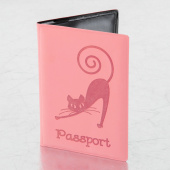 Обложка для паспорта, мягкий полиуретан, "Кошка", персиковая, STAFF, 237615 за 100 ₽. Обложки для паспорта. Доставка по РФ. Без переплат!