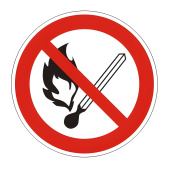 Знак запрещающий "Запрещается пользоваться открытым огнем и курить", диаметр - 200 мм, пленка самоклеящаяся, 610002/Р02 за 31 ₽. Знаки запрещающие. Доставка по РФ. Без переплат!