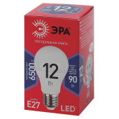 Лампа светодиодная ЭРА, 12(90)Вт, цоколь Е27, груша, холодный белый, 25000 ч, LED A60-12W-6500-E27, Б0045325 за 82 ₽. Лампы светодиодные. Доставка по РФ. Без переплат!