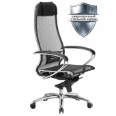 Кресло офисное МЕТТА "SAMURAI" S-1.04, сверхпрочная ткань-сетка, черное за 31 214 ₽. Кресла SAMURAI. Доставка по РФ. Без переплат!