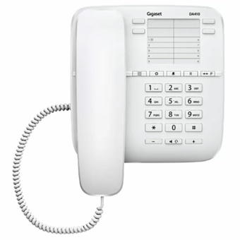 Телефон Gigaset DA410, память 10 номеров, спикерфон, тональный/импульсный режим, белый, S30054S6529S302 за 4 247 ₽. Стационарные телефоны. Доставка по России. Без переплат!