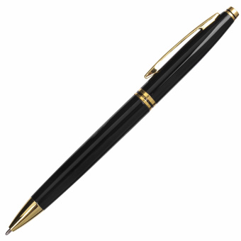 Ручка подарочная шариковая BRAUBERG "De Luxe Black", корпус черный, узел 1 мм, линия письма 0,7 мм, синяя, 141411 за 647 ₽. Ручки бизнес-класса. Доставка по России. Без переплат!